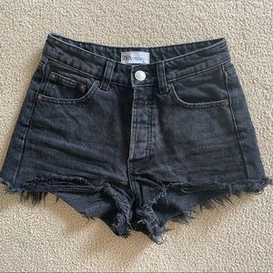 Zara High Waisted Cut-off Distressed Jean Shorts
